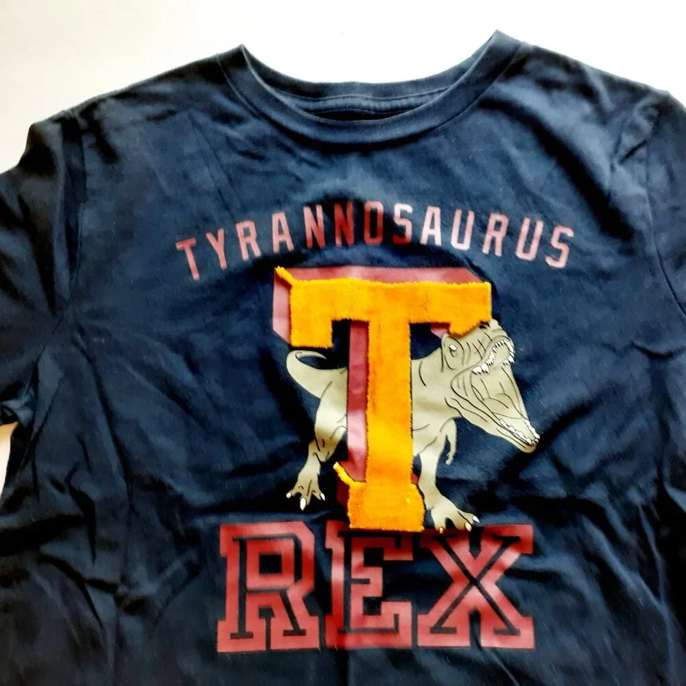 Gap Boys T-Shirt Dinosaur Navy T-Rex Short Sleeve Large 10